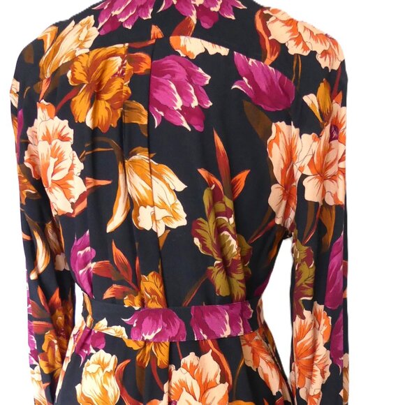 Stenstroms Frida Floral Print Long Shirt Dress with Matching Belt USA Size Small - Picture 8 of 15